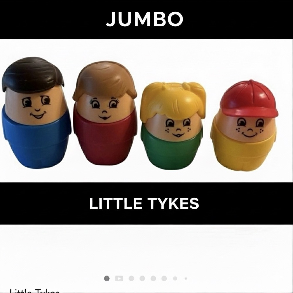 LITTLE TYKES - JUMBO Family Set Vintage. Hard plastic and colorful 31/2”L to 4”L